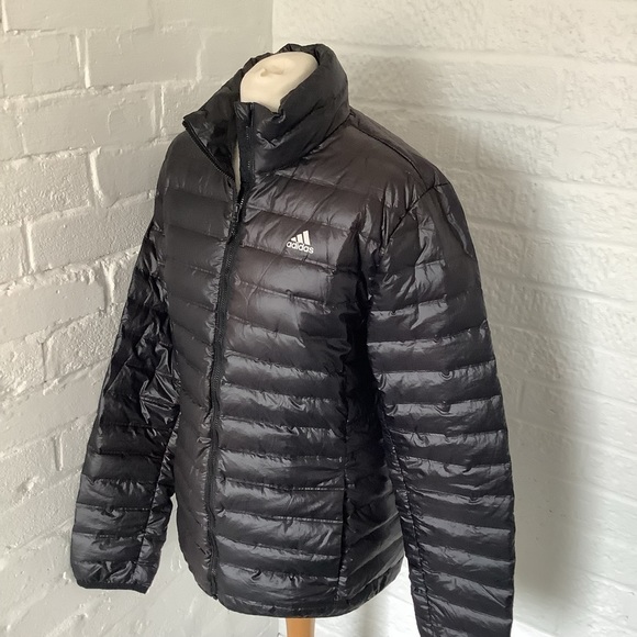Adidas Lightweight Duck Down Quilted Jacket - Size M - Black - P2P 21” - Picture 3 of 8